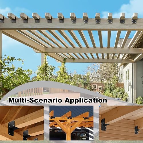4Pcs 3" x 3.5" Post Caps Tie Bracket, 4x4 Wood Post Anchor - size: 4×4
