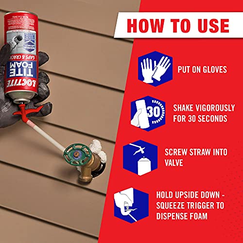 Loctite Polyurethane Foam Sealant for Gaps & Cracks | Expanding Foam | 12 fl oz Can | Pack of 2 | Red - size: 2 Pack