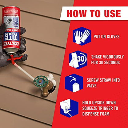 Loctite Polyurethane Foam Sealant for Gaps & Cracks | Expanding Foam | 12 fl oz Can | Pack of 2 | Red - size: 2 Pack