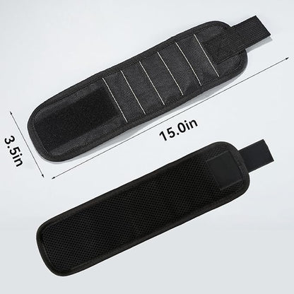FUPUALL;Magnetic Wristband for Tools, 15 Magnets, Suitable for Screws, Wrenches, Screwdriver Bits, (2)