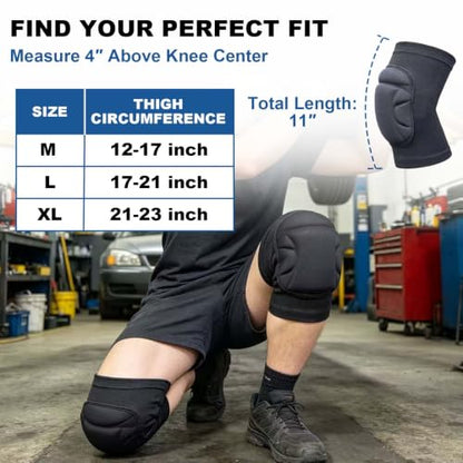 Knee Pads for Gardening Men Women, Thick Foam Kneeling Cushion, Black M - size: Medium