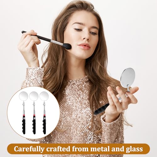 6 Pcs Telescoping Inspection Mirror Retractable Mechanical Mirror Extendable Long Handle Telescoping Mirror 360 Rotation Under Vehicle Detection Mirror for Technicians Mechanics Contractors