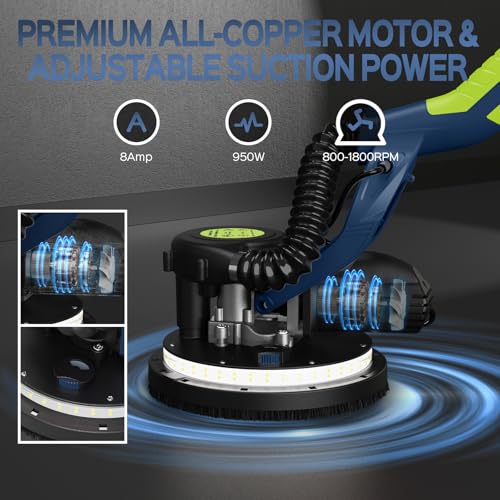 Drywall Sander, IMQUALI 2026 Upgraded 8-Amp Popcorn Ceiling Removal Tool - color: Blue & Green