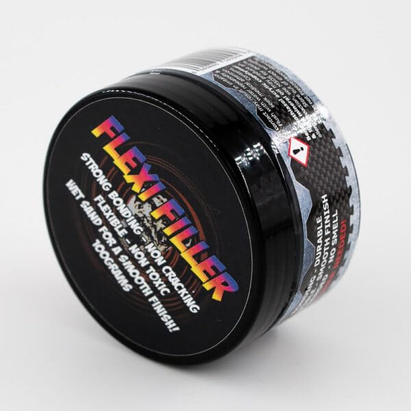 Flexi Paint Flexi Filler - Black, 100g (3.5 oz) | Flexible Crack & Seam Filler for Foam, Cosplay, Leather, Plastics | Smooth, Sandable, Paintable Surface | Ideal for Costume & Prop Making