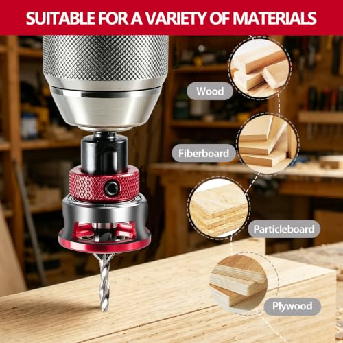 Countersink Drill Bit Set, 4PCS HSS Cutters and Depth Stop for Wood
