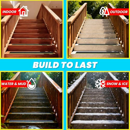 LifeGrip Reflective Anti Slip Stair Treads 4"x28" 10-Pack, Outdoor Grip - color: Reflective, size: 4" x 28"