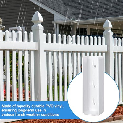 Nuanchu 10 Pcs Vinyl Fence Brackets White 1.5'' x 5.5'' - size: 1.5" x 5.5"