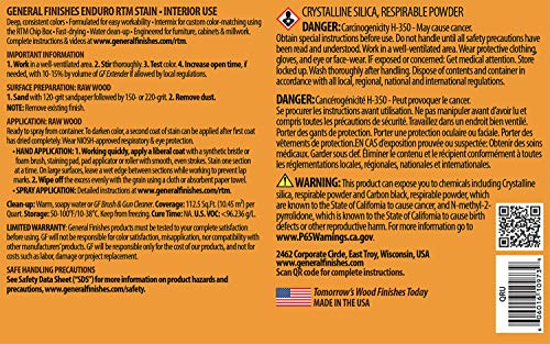 General Finishes Enduro RTM Water Based Wood Stain, 1 Quart, Raw Umber - color: Raw Umber, size: 1 Quart