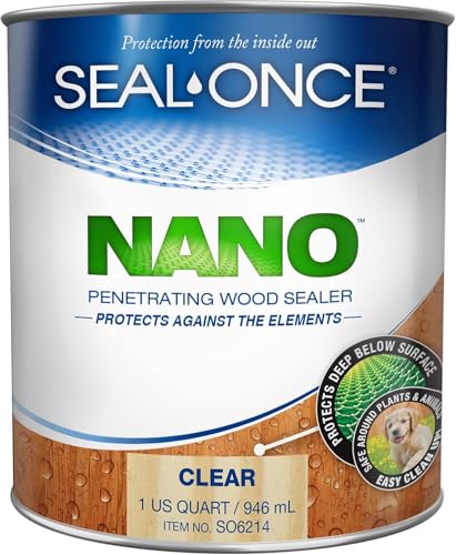 Seal-Once Nano Clear Penetrating Wood Sealer - Premium Waterproof Sealant (Quart) - size: Quart