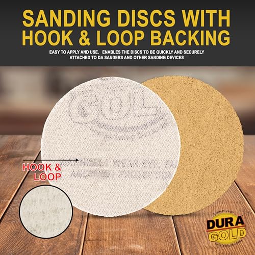 Dura-Gold Premium 2" Gold Hook & Loop Sanding Discs - 80 Grit (Box of 30) - size: 80-Grit