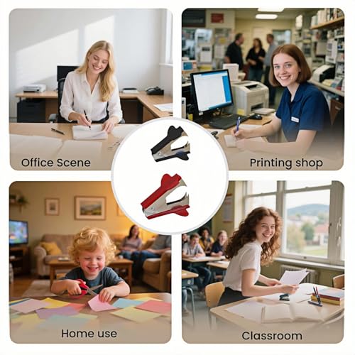 Staple Remover 2 Pack - Heavy Duty No Rip Design with Steel Teeth | Red & Black Set for Office, School, Bulletin Boards | Smooth Grip Puller