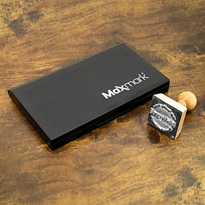 MaxMark Large Black Stamp Pad - 4-1/4" by 7-1/4" - Premium Quality Felt Pad - color: Black, size: 4-1/4" by 7-1/4"