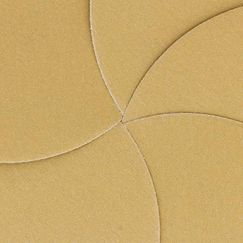 Dura-Gold Premium 6" Gold Sanding Discs, 220 Grit, Hook & Loop, Box of 50 - size: 220-Grit