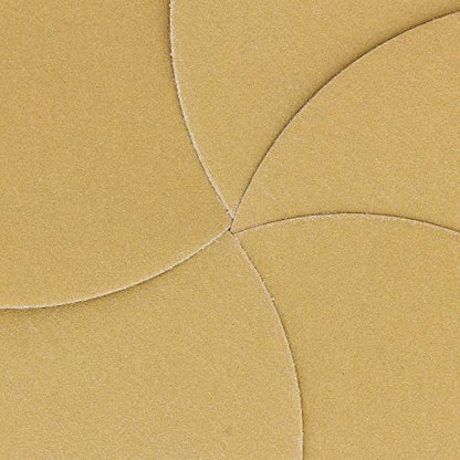 Dura-Gold Premium 6" Gold Sanding Discs, 220 Grit, Hook & Loop, Box of 50 - size: 220-Grit