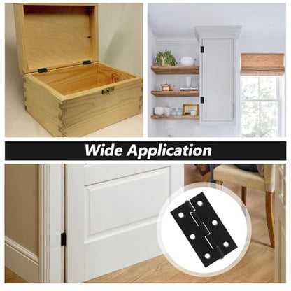Murtenze 6 Pack 2.5 Inch Black Door Hinge Cabinet Hinge - color: Black, size: 2.5 Inch - 6PCS