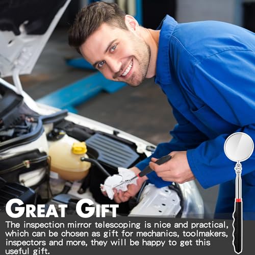 Copkim Telescoping Inspection Mirror for Mechanics,Black,50mm Round - color: Black, style: 50mm Round