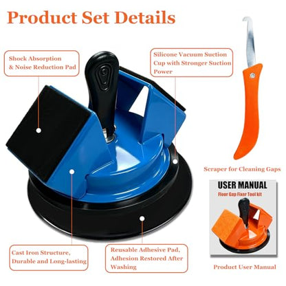 Heavy Duty Upgraded Floor Gap Fixer Tool with Reusable Nano-Adhesive Pad - color: Blue