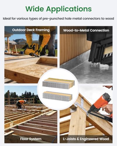 meite 35° Joist Hanger Nails 2-1/2'' x 0.148'' Hot-dip Galvanized 1,000PCS - size: 2-1/2 Inch