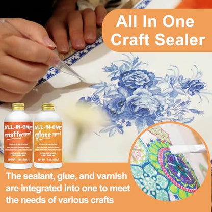 1DFAUL Crafts Sealer Gloss Matte Finish, 400ml All Purpose Craft Glue - style: A3 Gloss+Matte
