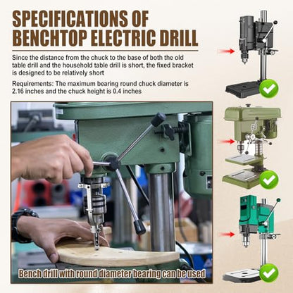 Woodworking Square Hole Drill Bits with Adapter, 1/4, 5/16, 3/8, 2/5, 1/2, 9/16, 5/8 Wood Mortising Chisel Set Wood Square Hole Mortising Chisel Drill Bit for Mortising Machines