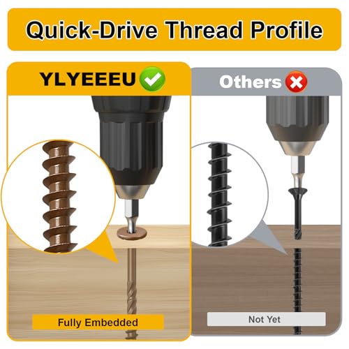 #14 x 4-1/2" Wood Structural Lag Screws 54Pcs, Torx Drive Deck Screws - size: #14 x 4-1/2"