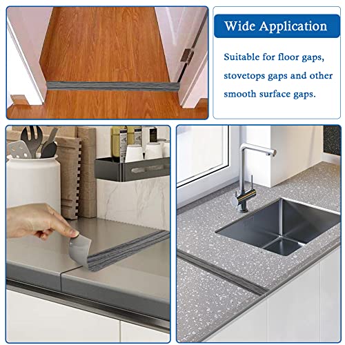 FONUNO Vinyl Floor Transition Strip Self Adhesive Threshold Strip 2" W - color: Dark Gray, size: 5cm, 20Ft
