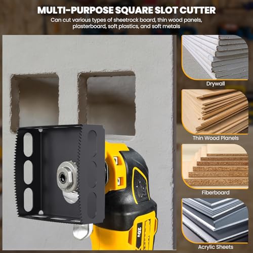 Square Drywall Outlet Cutter for Oscillating Tools, Black, 2 Pack - color: Black