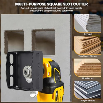 Square Drywall Outlet Cutter for Oscillating Tools, Black, 2 Pack - color: Black