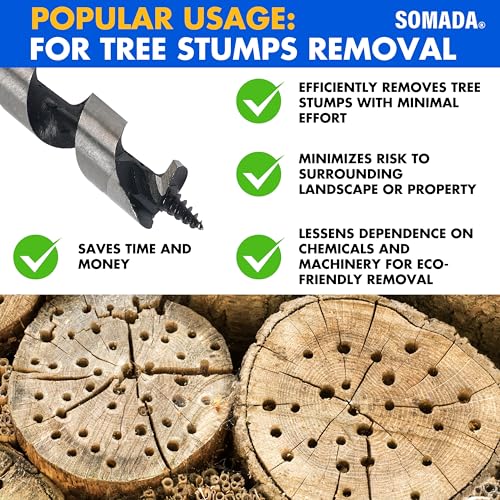 SOMADA 1/2 in x 10 in Auger Drill Bit, Quick Change Hex Shank, Wood - size: 1/2"x10" Silver