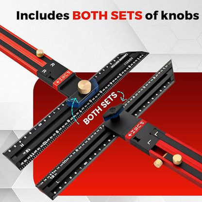 Stair Tread Template Tool (Red/Black) Stair Tread Measuring Tool - Stair Tread Jig - Stair Tread Gauge - Modern Stair Template Tool - color: RED/BLACK