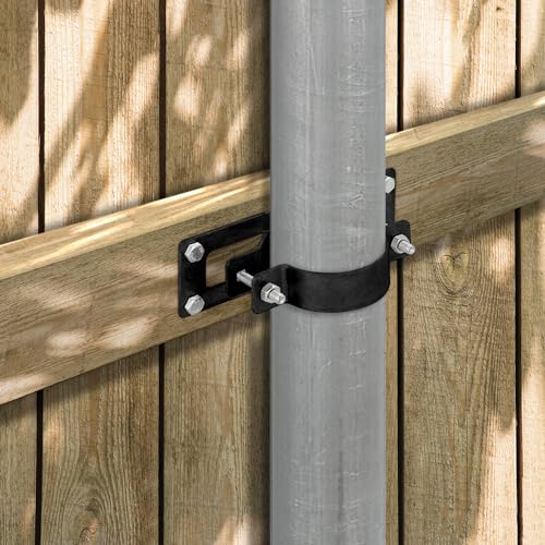 24 Pack Fence Brackets, Black Fence Frame, They use to Attach a Wooden Fence to a Chain Link, Anyone Wants to Convert Their Wooden Poles to Metal Poles (Black) - color: Set 24, size: Powder Coated Black Color