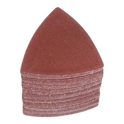 HARFINGTON 100pcs Triangular Hook & Loop Sandpapers 180 Grits 3-1/8" Aluminum Oxide Sanding Pads Random Orbital Mouse Detail Sander Papers Oscillating Multi Tool Sheets - size: 180 Grits