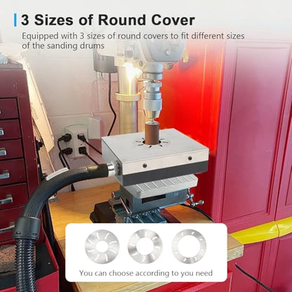Benchtop Drill Press Square Dust Extraction Unit 7-1/2’’x 6-1/2’’ Metal, Drill Press Dust Collector for Woodworking
