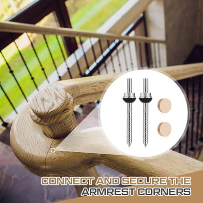 Shimeyao 16 Set Stair Handrail Bolt Kits Rails Fitting Fastener Easy Installation for Residential and Commercial Installation, Connect Handrails to Staircase Fittings and Newels