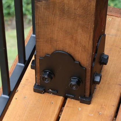 OZCO Laredo Sunset Post Base Kit, 6in x 6in, 1 Kit with Hardware, Black - size: 6x6, style: Laredo Sunset