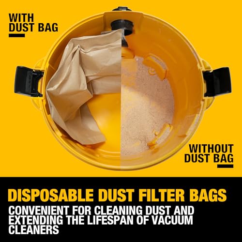 3 Pack DEWALT Dust Bag DXVA19-4101, for 6-10 Gallon Wet/Dry Vacuum, DEWALT Vacuum Bags, Compatible with DXV06P DXV09P DXV09PA DXV10P DXV10PL DXV10S DXV10SA DXV10SB - style: DeWALT Dust Bag - 6-10 gal.