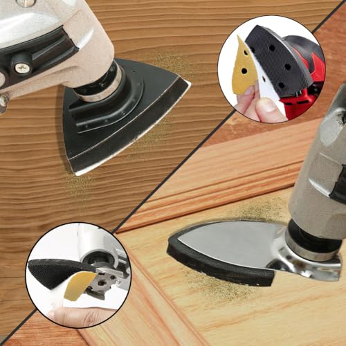 94PCS Oscillating Tool Sandpaper Kit Multitool Detail Sander Pads Include Triangle & Finger Sandpapers fit DeWalt Tools etc Sanding Door Frame Old Furniture Wide Range of Grits for Different Projects - style: 94pcsMixed set 93mmTriangle & Finger