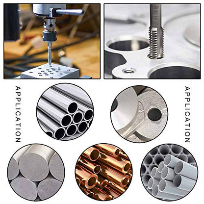 JONMON 8Pcs Metric Thread Machine Tap Set, M3-M12 Hand Screw Thread Plug Taps with Adjustable Thread Reamer Wrench Milling Machine Tapping Tool Kit for Woodworking and Machinery Repair