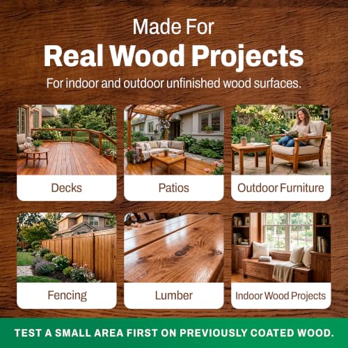 Smart BioHemp Plant-Powered 2.5-Gallon Wood Protectant, Protects from Water & UV Rays, Penetrating Treatment for Outdoor and Indoor Furniture, Marine, and Decking, 750-1000 Sq. Ft of Coverage - size: 2.5 Gallon