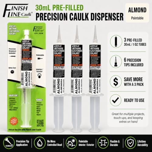 30mL Pre-Filled Precision Caulk Applicator Almond 3-Pack - color: Almond