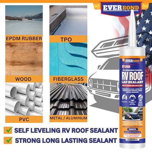 Everbond RV Roof Lap Sealant - Ultimate Roof & Leak Repair Solution for Motorhomes, Campers, and Trailers - Weatherproof, Flexible, and Easy to Apply - 10.1 oz Tube 4-Pack - style: 4-pack