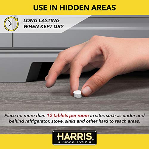 Harris Roach Tablets, Boric Acid Roach and Insects Killer with Lure, Alternative to Bait Traps (6oz, 145 Tablets), Yellow - size: 6 oz
