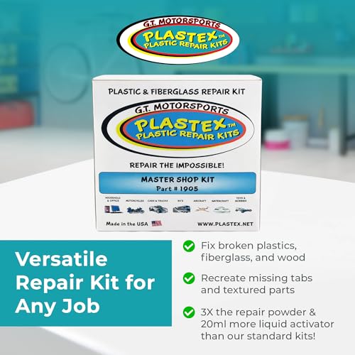 Plastex Plastic and Fiberglass Repair - Easily fix, Recreate Broken Plastic, Fiberglass Wood & More! Plastex Master XL Tech Kit - color: Master Kit (Black/White/Clear), size: 200 grams