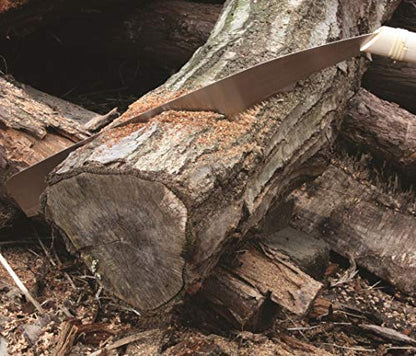 KAKURI Temagari Saw 14" Long Japanese Tree Limb Saw, Razor Japanese Steel Blade, Large Hand Pruning Saw for Cutting Tree, Log, Limb, Thick Branch, Raw Wood, Made in JAPAN - color: Wooden 360 Mm
