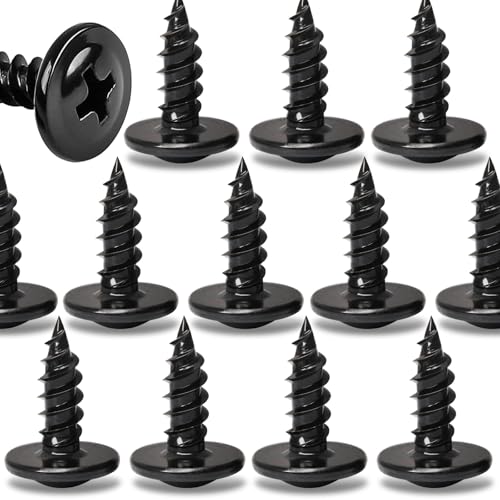 150PCS #8 x 1/2" Black Wood Screws, Truss Head, Self-Tapping - color: Black, size: 150PCS #8×1/2"