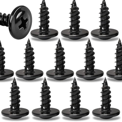 150PCS #8 x 1/2" Black Wood Screws, Truss Head, Self-Tapping - color: Black, size: 150PCS #8×1/2"