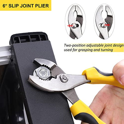 TOPLINE 5-Piece Pliers Set, Pliers Tool Set Included 8" Groove Joint, 7" Linesman, 6" Long Nose, 6" Slip Joint, 6" Diagonalfor Basic Home Maintenance