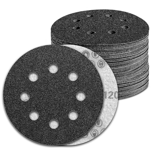 100 Pcs 5 inch Wet Dry Sanding Discs 120 Grit 8 Hole Hook and Loop - style: 100 Pcs-120 Grit