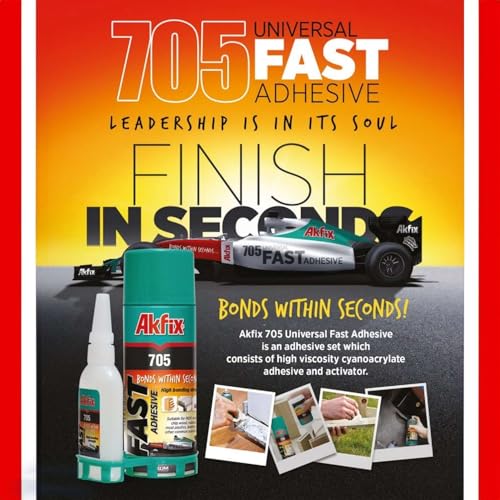 Akfix-GA060 705 Fast Adhesive CA Glue (1.76 oz.) with Activator (6.76 fl oz.) [Clear Super Glue Adhesive and Accelerator Spray] - size: 1.76 oz