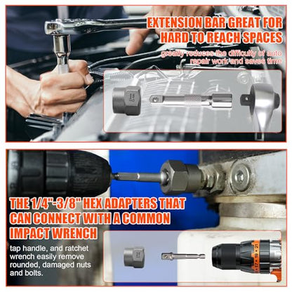 72Pcs Bolt Extractor Kit,Left Hand Drill Bit,Easy Out Screw Bolt Extractor - size: 72PCS